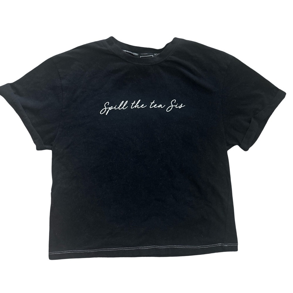 Riot Queen black crop(ish) "Spill the Tea Sis" - black, small